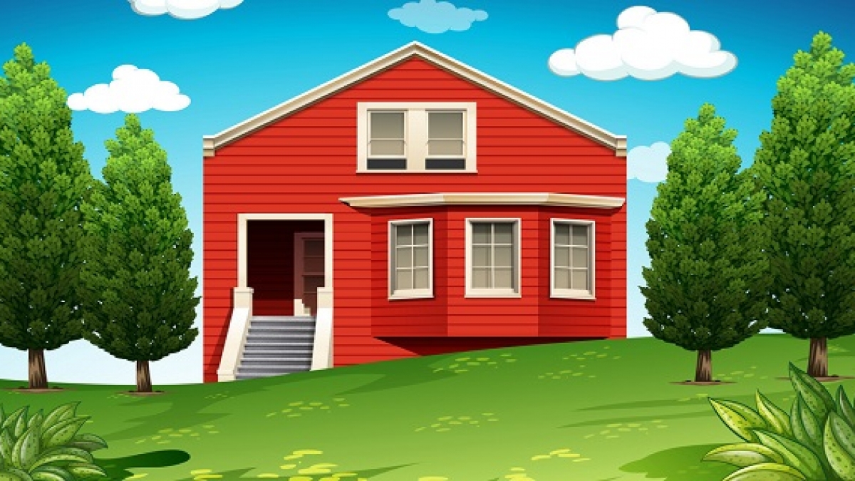 private-house-with-garden-vector-7681403